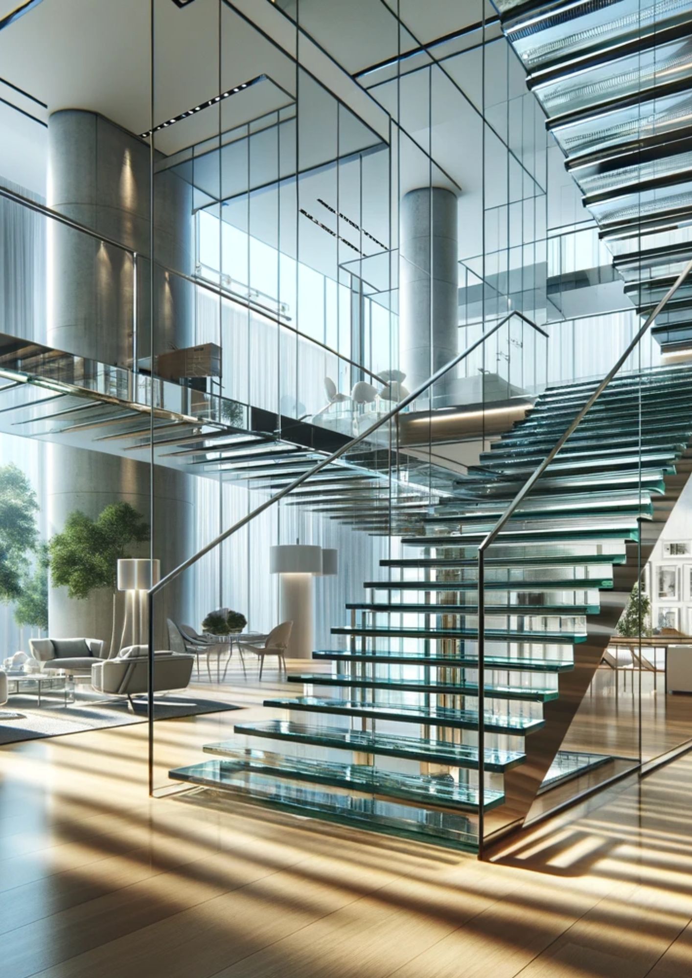 scale di vetro per interni - Vetreria Valmarecchia - Glass stairs