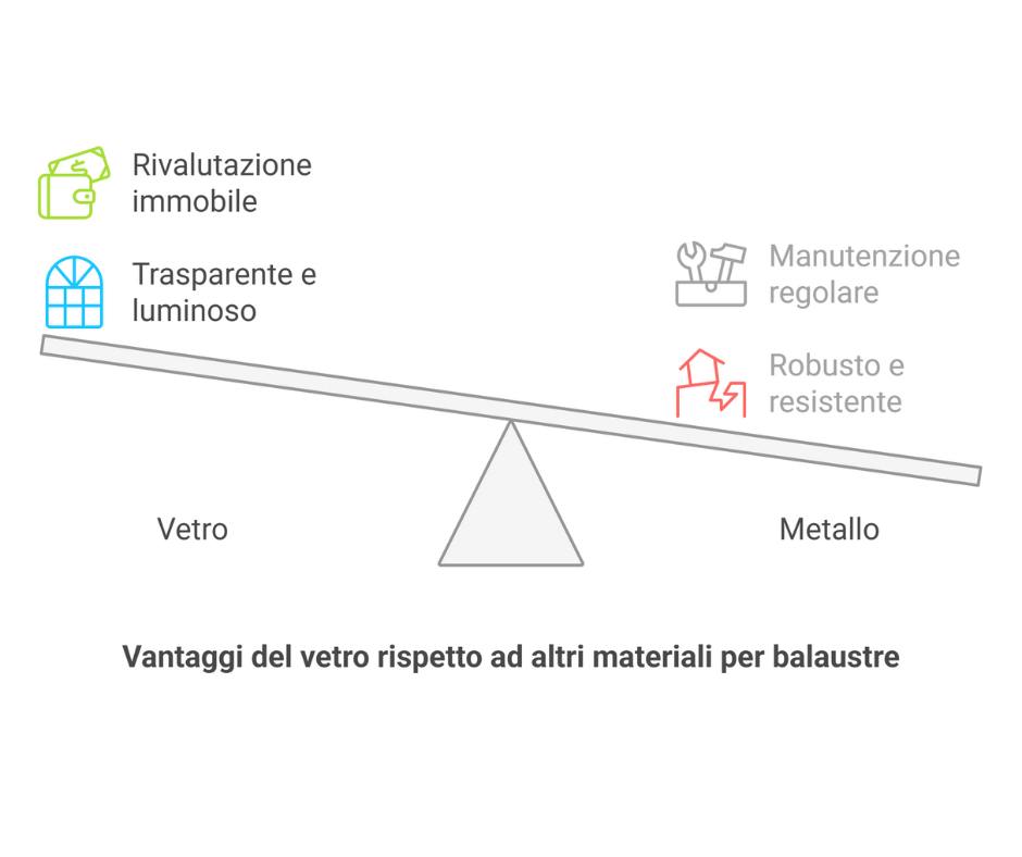 Balaustre in vetro - i vantaggi del vetro